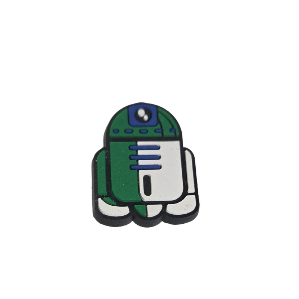 Droid Shoe Charm Green and White